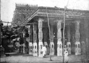 The Chidambaram Nataraja temple photo archive shows us this pillared hall or mandapa, no longer in existence today.